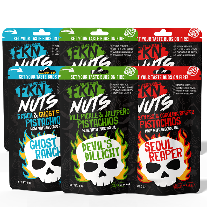 Spicy Pistachio Variety Pack | All 3 Flavors | FKN Nuts