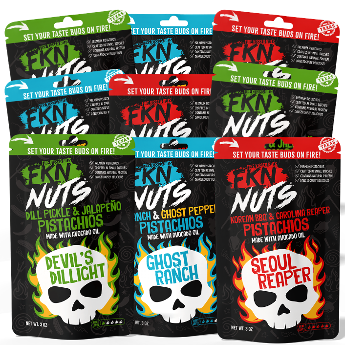 FKN Nuts Essentials 9 pack of Spicy Pistachios