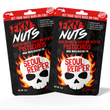 2-bag Carolina Reaper Korean BBQ in-shell spicy pistachio pack — FKN Nuts extreme heat snack